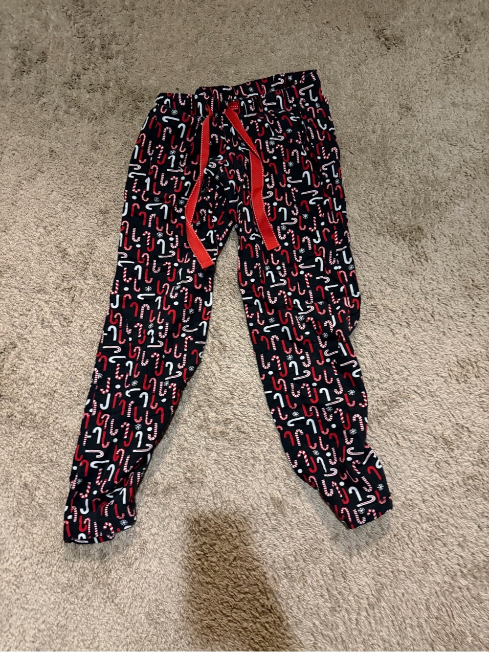 Women’s Candy Cane Print Lounge Pants - Black & Red